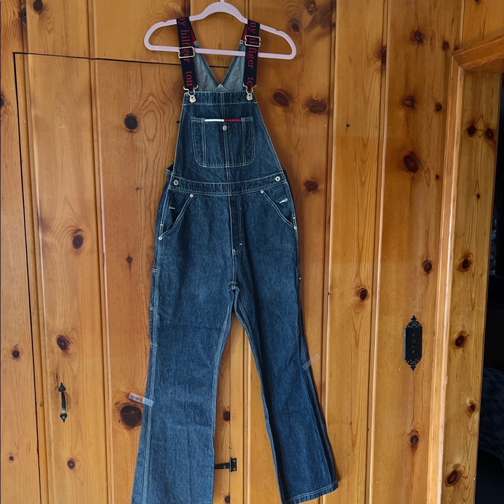 Tommy Hilfiger Denim Overalls with Red Accents